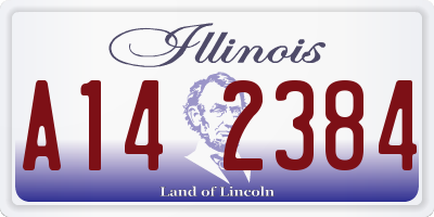 IL license plate A142384