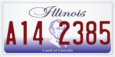 IL license plate A142385