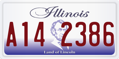 IL license plate A142386