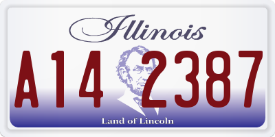 IL license plate A142387