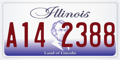 IL license plate A142388