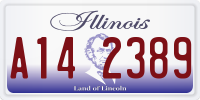 IL license plate A142389