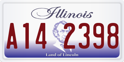 IL license plate A142398