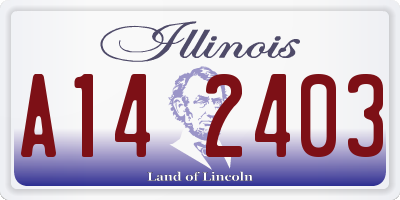 IL license plate A142403