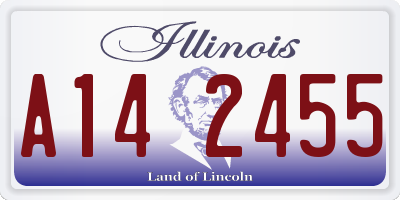 IL license plate A142455
