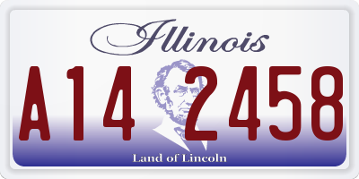 IL license plate A142458