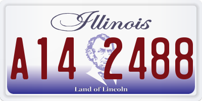 IL license plate A142488