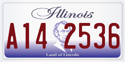IL license plate A142536