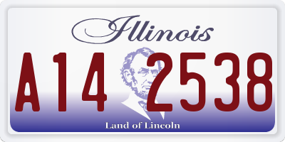 IL license plate A142538