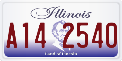 IL license plate A142540