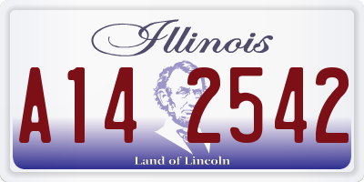 IL license plate A142542