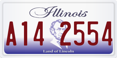 IL license plate A142554