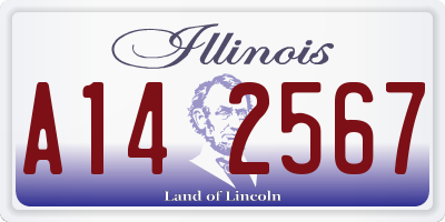 IL license plate A142567