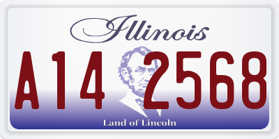 IL license plate A142568