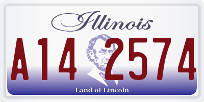 IL license plate A142574