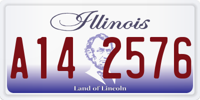 IL license plate A142576