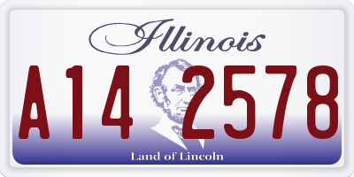 IL license plate A142578