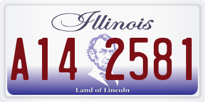 IL license plate A142581