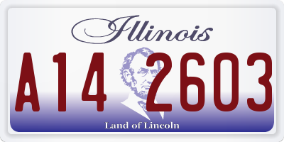 IL license plate A142603