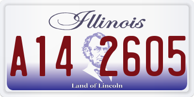 IL license plate A142605