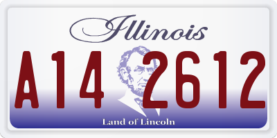 IL license plate A142612
