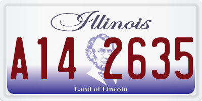 IL license plate A142635