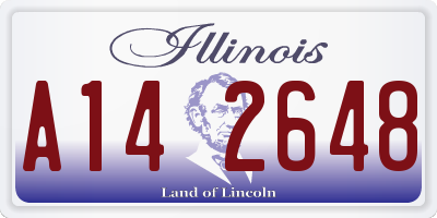 IL license plate A142648