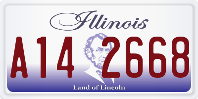 IL license plate A142668