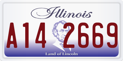 IL license plate A142669