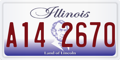 IL license plate A142670