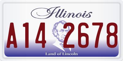 IL license plate A142678
