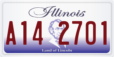 IL license plate A142701