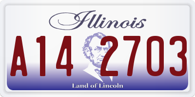 IL license plate A142703