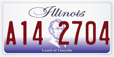 IL license plate A142704