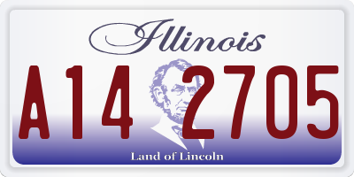 IL license plate A142705