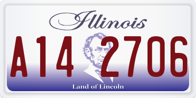 IL license plate A142706