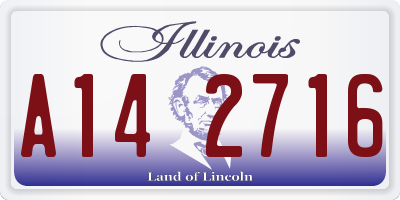 IL license plate A142716