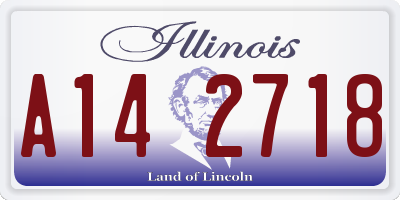 IL license plate A142718