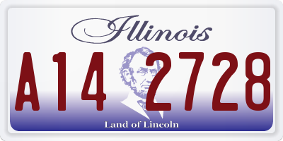 IL license plate A142728