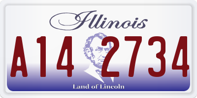 IL license plate A142734