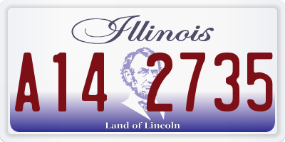IL license plate A142735