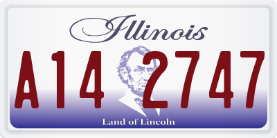 IL license plate A142747