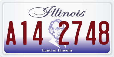 IL license plate A142748