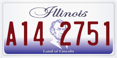 IL license plate A142751