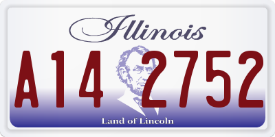 IL license plate A142752