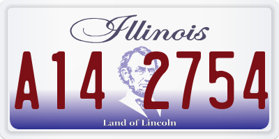 IL license plate A142754