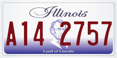 IL license plate A142757