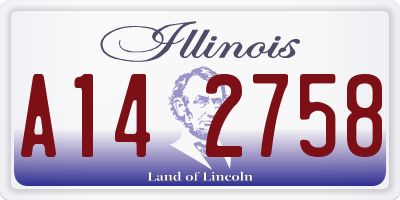 IL license plate A142758