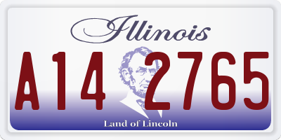 IL license plate A142765