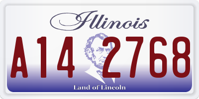 IL license plate A142768